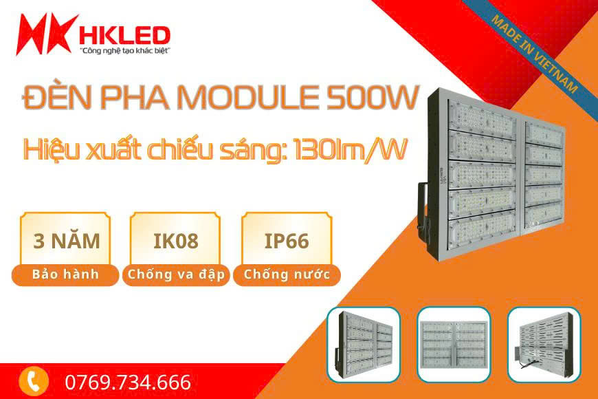 Đèn Pha LED Sân Bóng Đá 500w Tại Hà Nội