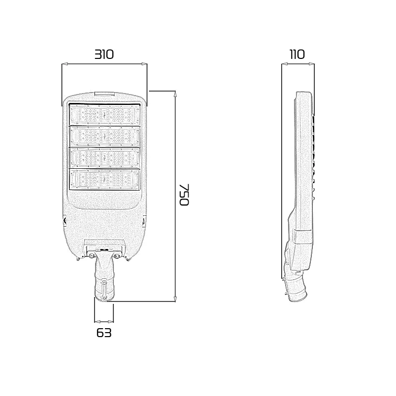 Đèn LED đường phố D02B Module SMD - Công suất 200W - Ảnh 9
